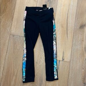 H&M Blue Leggings with Shimmery Side Stripes